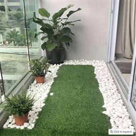 Beautify balcony edges with white pebbles