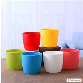 4.5 INCH (11 CM) RONDA NO. 1110 ROUND PLASTIC PLANTER (MIX COLOR) - PACK OF 6 