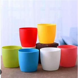 4.5 INCH (11 CM) RONDA NO. 1110 ROUND PLASTIC PLANTER (MIX COLOR) - PACK OF 6 