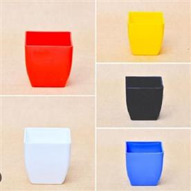 3.3 INCH (8 CM) SQUARE PLASTIC PLANTERS WITH ROUNDED EDGES - PACK OF 10 
