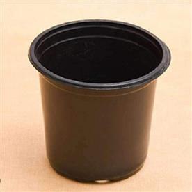 7.2 INCH (18 CM) ROUND PLASTIC THERMOFORM POT (BLACK) (SET OF 20) 