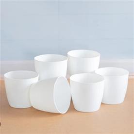 5.7 INCH (14 CM) RONDA NO.14.5 ROUND PLASTIC PLANTER (WHITE) 