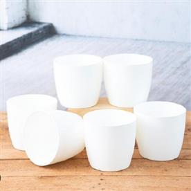 4.5 INCH (11 CM) RONDA NO. 1110 ROUND PLASTIC PLANTER (WHITE)  