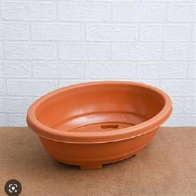 16.1 INCH (41 CM) BONSAI OVAL PLASTIC POT (TERRACOTTA COLOR) 