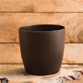 9.1 INCH (23 CM) RONDA NO. 2320 ROUND PLASTIC PLANTER (COFFEE COLOR)  