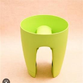 11 INCH (28 CM) BALCONY RAILING ROUND PLASTIC PLANTER (GREEN)  