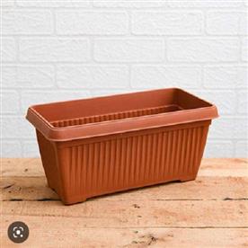 11.8 INCH (30 CM) BELLO WINDOW PLANTER NO. 30 RECTANGLE PLASTIC POT (TERRACOTTA COLOR) 