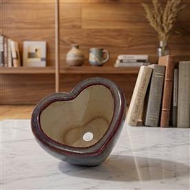 CERAMIC HEART SHAPED POT SET OF 2 