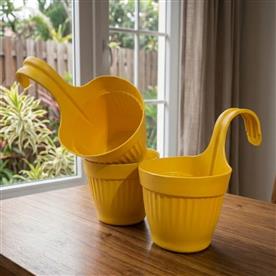 HOOK LIKE HANGING PLASTIC  POTS 3 SET