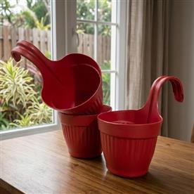 HOOK LIKE HANGING PLASTIC  POTS 3 SET 