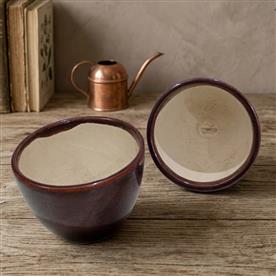 MINI ROUND CERAMIC POT 2 SET 