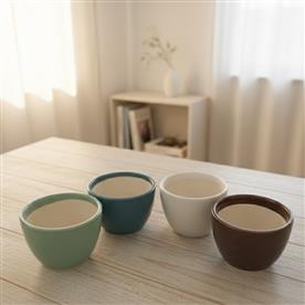 MINI ROUND CERAMIC POT 4 SET 