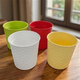 PLASTIC ROUND MARYRAM PLANTER POT 4 SET    