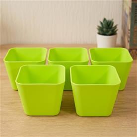 SQUARE PLASTIC PLANTER 5 SET